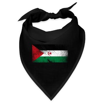 Western Sahara Flagge - Vintage Grunge - Bandana - Schwarz - Vorne