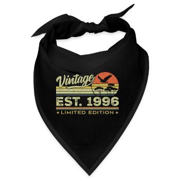 Jahrgang 1996 Genial seit 1996 Geschenk 1996 Retro - Bandana - Schwarz - Vorne