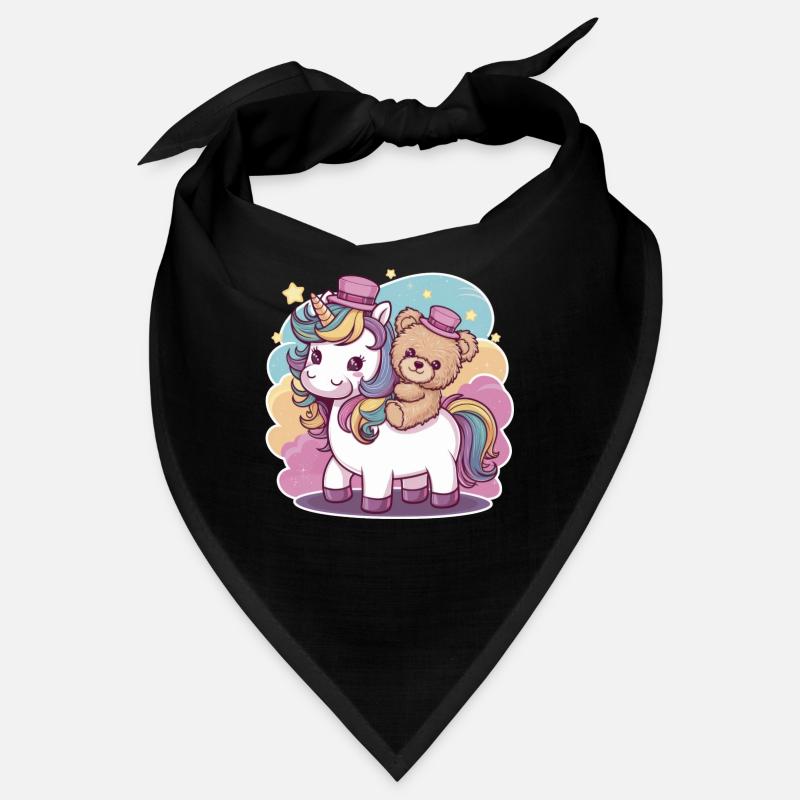 Kawaii Einhorn mit süßen Teddybär Bandana