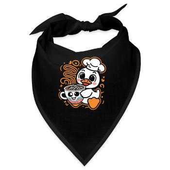 Kawaii Entchen im mit Cup Noodles - Bandana - Schwarz - Vorne