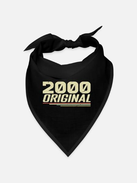 Né en 2000 Vintage 2000 Anniversaire Rétro 2000 - Bandana - noir - Devant