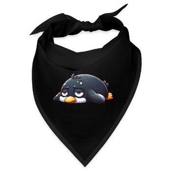 Müder Pinguin traurig schlapp und lustlos - Bandana - Schwarz - Vorne