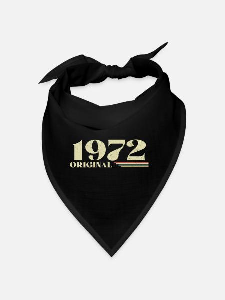 Original 1972 Jahrgang 1972 Geburtstag 1972 Retro - Bandana - Schwarz - Vorne