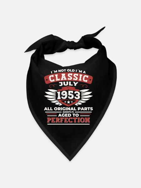 69. Geburtstag Jahrgang 1953 Juli Geschenke Herren - Bandana - Schwarz - Vorne