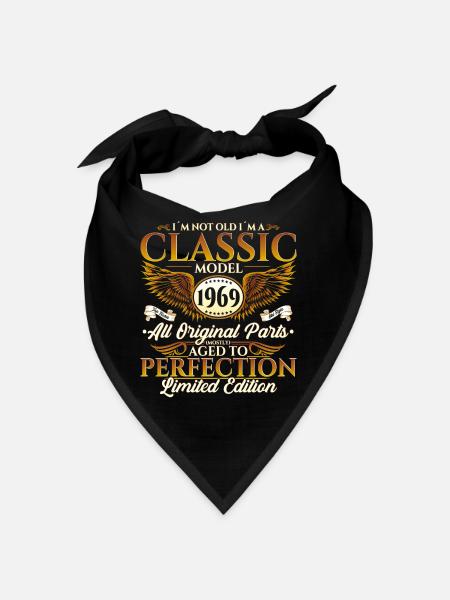 Born in 1969 Classic Birthday Gift Men - Bandana - black - Front