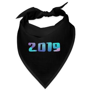 Geburtstagsgeschenk 2019 Jahrgang 2019 Retro 2019 - Bandana - Schwarz - Vorne