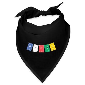 OM MA NI PADME HUM - Prayer Flags 4 - Bandana - Schwarz - Vorne