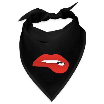 Rote Lippen sagen Küss mich - Bandana - Schwarz - Vorne