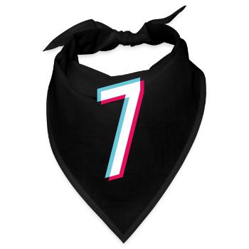 7 - NUMMER 7 - Zahl 7 Trikotnummer Tik Tok Style - Bandana - Schwarz - Vorne