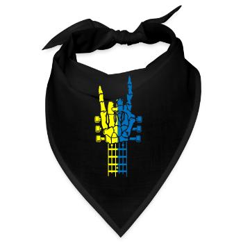 Ukraine Rock & Roll Rocker Frieden - Bandana - Schwarz - Vorne