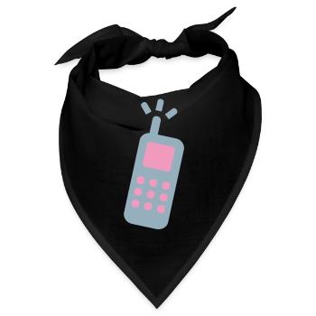 telefon handy cell fon festnetz - Bandana - Schwarz - Vorne