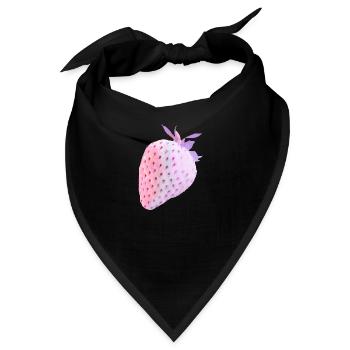 Erdbeere, rosa, popart, artwork,pink - Bandana - Schwarz - Vorne