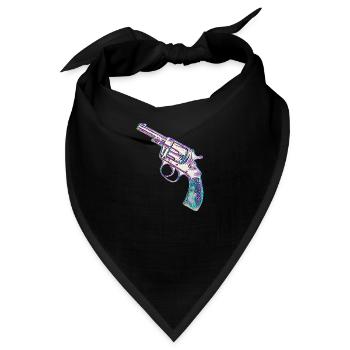 Bunter Revolver - Bandana - Schwarz - Vorne