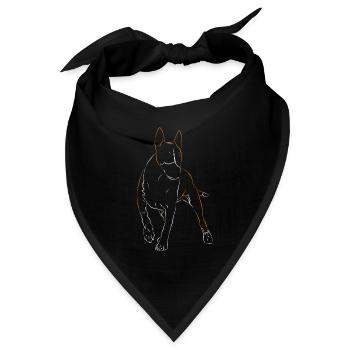 Bullterrier Hund - Bandana - Schwarz - Vorne
