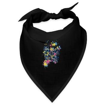 skulls on coloured stains - Bandana - Schwarz - Vorne