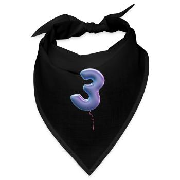 Zahl 3 als Ballon: Geburtstag, Jahrestag, Sieger - Bandana - Schwarz - Vorne