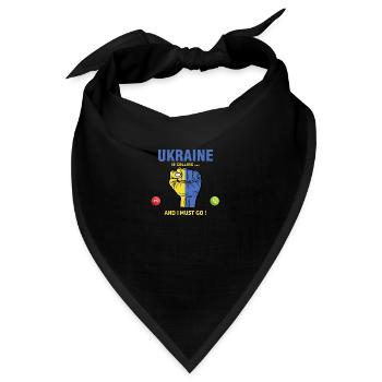 Die Ukraine ruft mich an und ich muss in die Ukraine - Bandana - Schwarz - Vorne