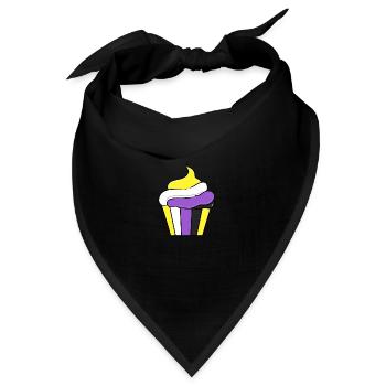 Nonbinary Cupcake Nonbinary Pride - Bandana - Schwarz - Vorne