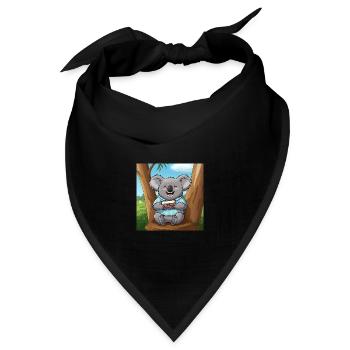 Der musikalische Koala - Bandana - Schwarz - Vorne