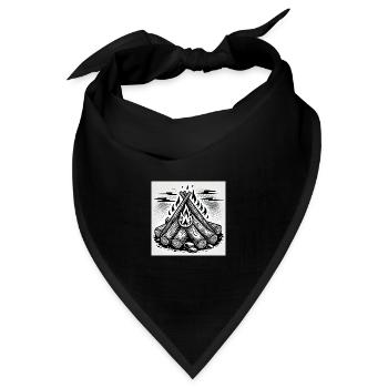 Flammenspiel im Comic-Stil: Lagerfeuerkunst - Bandana - Schwarz - Vorne