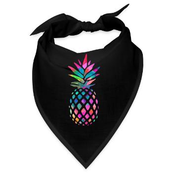 Regenbogen Ananas - Bandana - Schwarz - Vorne