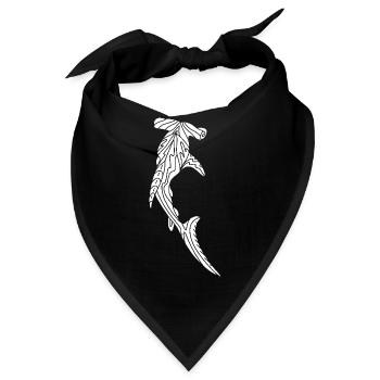 Der weißer Hammerhai - Bandana - Schwarz - Vorne