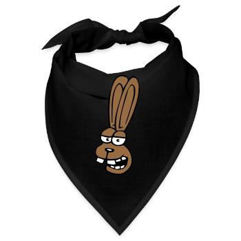 Hase Kaninchen Häschen Cartoon albern Hasenzähne - Bandana - Schwarz - Vorne