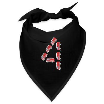 Feuerwehrauto Kindergeburtstag - Bandana - Schwarz - Vorne