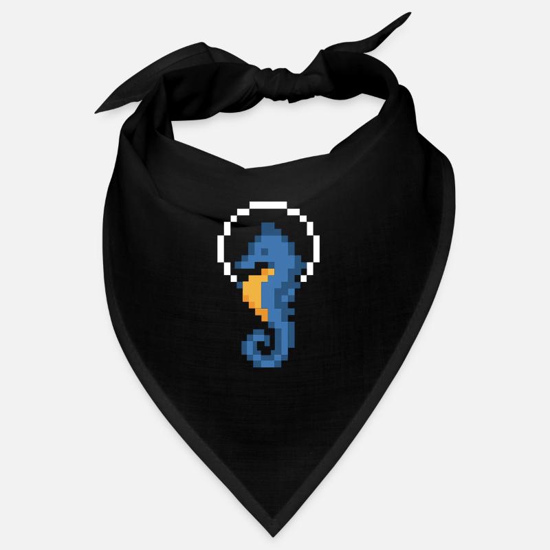 Hippocampe Pixel Bleu Bandana