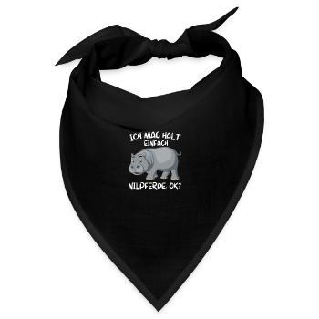 Hippo Tierliebhaber Afrika Tier Geschenk Nilpferd - Bandana - Schwarz - Vorne