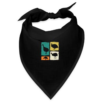 Hühner Hahn Perlhuhn - Bandana - Schwarz - Vorne