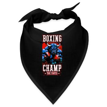 Stier Bulle Boxer Kämpfer Boxing Champ - Bandana - Schwarz - Vorne