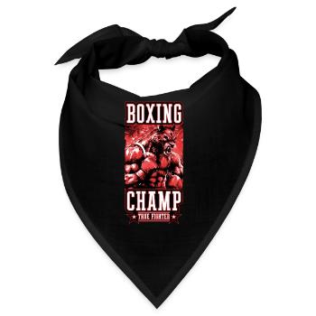 Wolf Boxer Kämpfer Boxing Champ - Bandana - Schwarz - Vorne