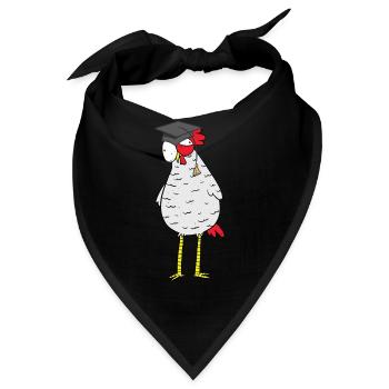 Schlaues kluges Huhn Henne Hühner Federvieh Abi - Bandana - Schwarz - Vorne
