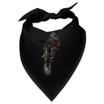 Motocross Racing T-Shirt Enduro T Shirt Supercross - Bandana - Schwarz - Vorne