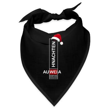 Auweia. Dezentes Weihnachtsdesign 2024 - Bandana - Schwarz - Vorne
