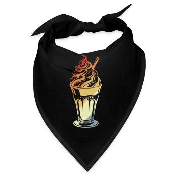 Eisbecher Retro Stil - Bandana - Schwarz - Vorne