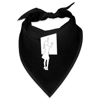 Lehrerin Schule Klasse Tafel - Bandana - Schwarz - Vorne