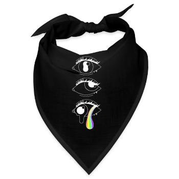Psychedelische Augen mit Regenbogen, Eyecatcher - Bandana - Schwarz - Vorne