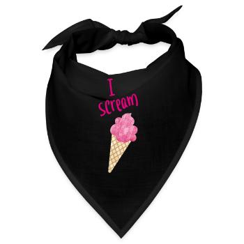 I scream Icecream Eiscreme Eis Fan coole Sprüche - Bandana - Schwarz - Vorne