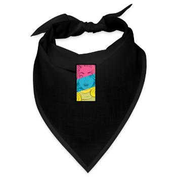 Comic Stil Frau Bunt - Bandana - Schwarz - Vorne