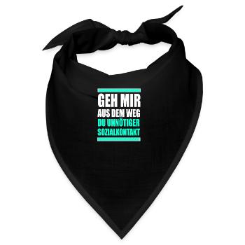 Geh mir aus dem Weg du unnötiger Sozialkontakt - Bandana - Schwarz - Vorne
