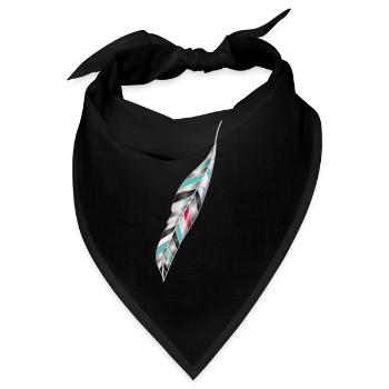 Kunstvolle Vogel Feder im Ethno Stil - Bandana - Schwarz - Vorne