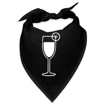Sekt Sektglas Cocktail Geschenk Jubiläum - Bandana - Schwarz - Vorne