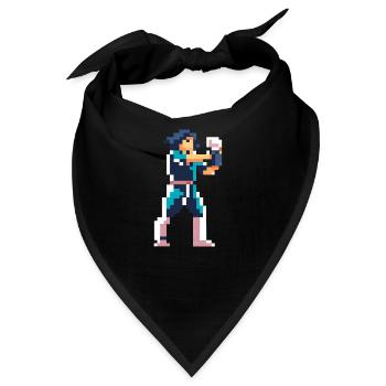 PixelArt, Fighter - Bandana - Schwarz - Vorne
