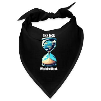 "Tick Tock, World's Clock" - Erde in Sanduhr - Bandana - Schwarz - Vorne