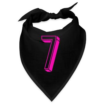 Zahl sieben - Nummer 7 pink Mädchen Trikotnummer - Bandana - Schwarz - Vorne