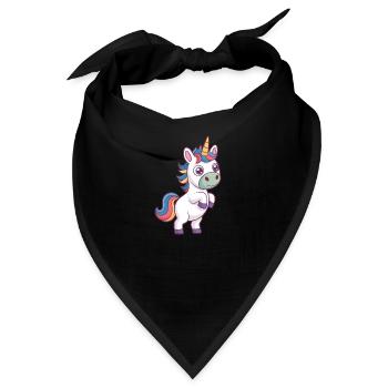 Einhorn mit sozialer Distanz - Bandana - Schwarz - Vorne