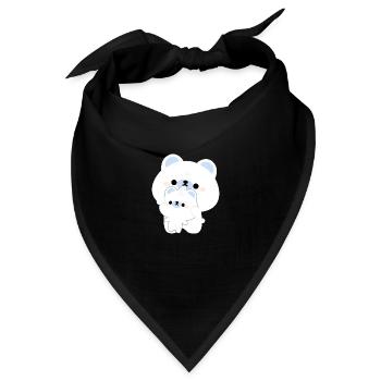 Niedliches Eisbärenpaar - Bandana - Schwarz - Vorne