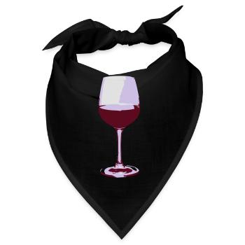 glass of wine - Bandana - Schwarz - Vorne